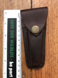Knife Sheath: Dark Brown Small Leather Knife Pouch - 3 Inch Pouch