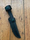 Puma Knife Sheath: Puma 2007 Dark Green Leather Jagdnicker model Knife Sheath