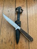 Puma Knife: Pre-64 'USED' 3596 GNICKER Knife with Stag Handle In Original Forest Green Sheath