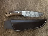 SOS Damascus *PUMA SkinMaster* Knife with Walnut Handle & Leather Sheath