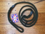 Dog Lead: UK-made Olive Green Rope Slip Lead, 8mm thick, 1.5m long