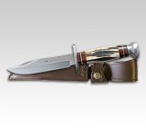 Linder Original Bowie - Traditional style hunting knife 6" Blade and Stag Antler Handle