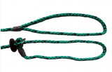 Dog Lead: Emerald green/Blue-flecked Slip Lead, 8mm thick, 1.2m long