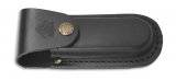 Puma Knife Sheath: Black Large Vertical Leather Knife Pouch