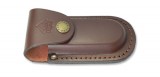 Puma Knife Sheath: Medium Vertical Brown Leather Knife Pouch