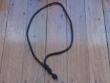 Lanyard: Brown Leather Braided Rounded Single Whistle Lanyard