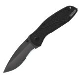 Kershaw Knife: Kershaw Blur Black Part-Serrated Folder with Glass Breaker