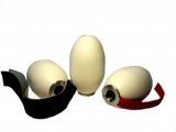 Launcher Dummy: RRT White Ball Plastic Dummy with Black/White Streamers