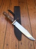 Handmade D2 Steel Bladed Bowie Knife from Queensland with Pinned Wilga Wood Handle