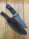 CFK Knife: Handmade Rocky Mountain Damascus Hunting Knife with Black/Red Micarta Wood handle