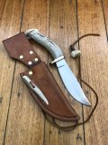 Custom Handmade Satin Stainless Steel Bladed Hunting Knife From USA with White Tailed Deer Handle