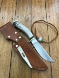 Custom Handmade Satin Stainless Steel Bladed Hunting Knife From USA with White Tailed Deer Handle