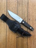 Azero Knives: Hunting knife with Ebony Wood Handle & Leather Sheath