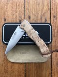 Azero Knives : Curly Birch Wood Handle Pocket Knife