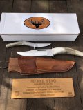 Silver Stag Crown Series Guide Two Knife Combo with Stag Antler Handle