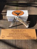 Silver Stag 3.25 " Blade Small Notch Folding Knife with Stag Antler Handle