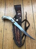 Ken Richardson Custom Handmade 7.5" Scrimshawed Fillet Blade Hunting Knife with Deer Antler Handle & Custom Sheath