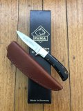 Puma Knife: Puma 14 0215 Silver Lion Collectable Knife with Black Micarta Handle and Brown sheath