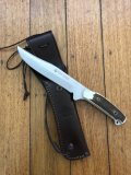Puma Knife: Puma 2002 Bowie II Special Edition Handmade Knife with Stag Antler Handle & Dark Brown Sheath