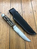 Puma Knife: Puma Circa 1960's Original Medium Scout Knife with Saw Back Blade and Sambar Handle