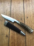 German Knife: 1980's Jagdnicker Knife with Stag Handle & Sheath