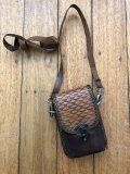Knife/Accessory Pouch: Dark Antique Effect Large Leather Pouch