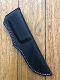 SOS Knife Sheath: LS2 Black Slip-In Molded Leather Knife Sheath - 5"- 6" Blade