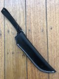 SOS Knife Sheath: LS1 Black Slip-In Leather Knife Sheath - 4"- 5" Blade