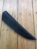 SOS Knife Sheath: LS2 Black Slip-In Leather Knife Sheath - 4"- 5" Blade