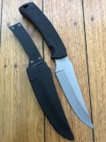 Buck Knife: Buck 1995 Mentor Fixed Blade Knife with Black Rubberised Handle & Black Sheath