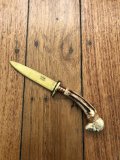 German 1950's Mini Knife with Stained Gold Blade & Carved Resin Handle