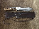 SOS Damascus *PUMA White Hunter* Knife with Walnut Hard Wood Handle & Leather Sheath