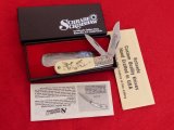 Schrade Vintage Limited Edition USA-Made Scrimshaw Mallard Barlow Folding Knife