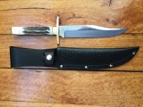 Sheffield English Made Wostenholm I*XL Bowie knife with Sambar Antler Handle & Leather Sheath