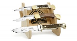 Puma Knife: PUMA Wooden Knife Display for One Knife