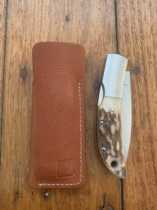Al Mar Japan E1005 EAGLE Stag Handled Gentlemen's Knife in original Pouch