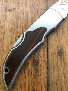 Puma Knife: Puma Mint 280850 Brushed Aluminium/Stainless/Wood Lord Folding Lock Knife