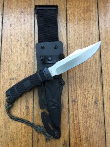 SOG Vintage Original M37 SEAL PUP Straight Edge Satin Blade Knife and Kydex Tactical sheath