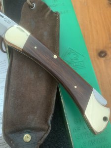 Puma Rare Model 970 Plainsman 1969 Folding Knife with original box & Paperwork & Pouch #96011