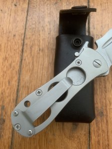 Karatel Russian Hand Made Tactical Folding Knife with Leather Pouch