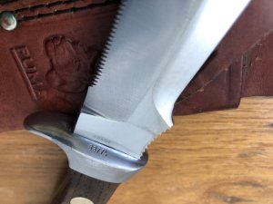 Puma Knife: Puma Original Lightly Used 1977 AUTO-MESSER 6390 White Hunter in original sheath