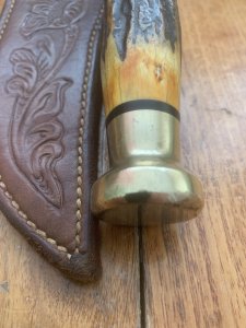 CASE XX USA KODIAK BEAR Knife with Antler Handle and Leather Sheath