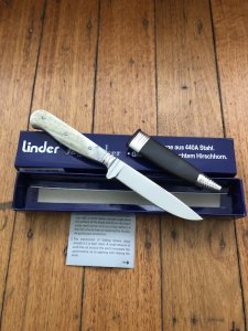 Linder Original Classic Super Stahl Nicker Knife with Stag Handle
