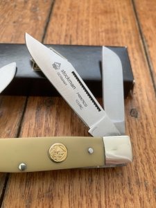 Puma Knife: Puma Original 3 Blade Stockman Knife with Cream Corelon/Delrin Handle