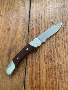 Buck Knife: 2006 Buck 505 Knight Small Single Blade Pocket Knife With Rosewood Handle