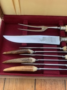 Solingen Germany 1930's-50's EL TORO 8 Piece Carving and Steak Knife set.