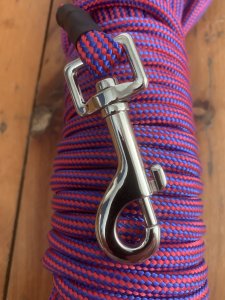Long Dog Lead: Professional 20 metre Dog Trainer Purple-Blue Fleck Long Lead Large Clip