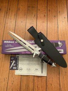 United Cutlery Gil Hibben Expendables II Double Shadow Wire Handle with Black Leather Sheath