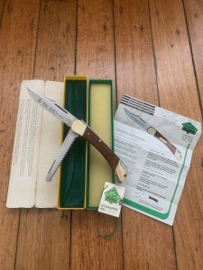 Puma Rare Model 971 Game Warden 1989 Saw and Blade Folding Knife with original box & Paperwork #45982