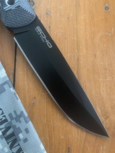 Kizlyar Knife: Kizlyar AUS-8 Original ECHO Black Straight Blade with G10 Handle